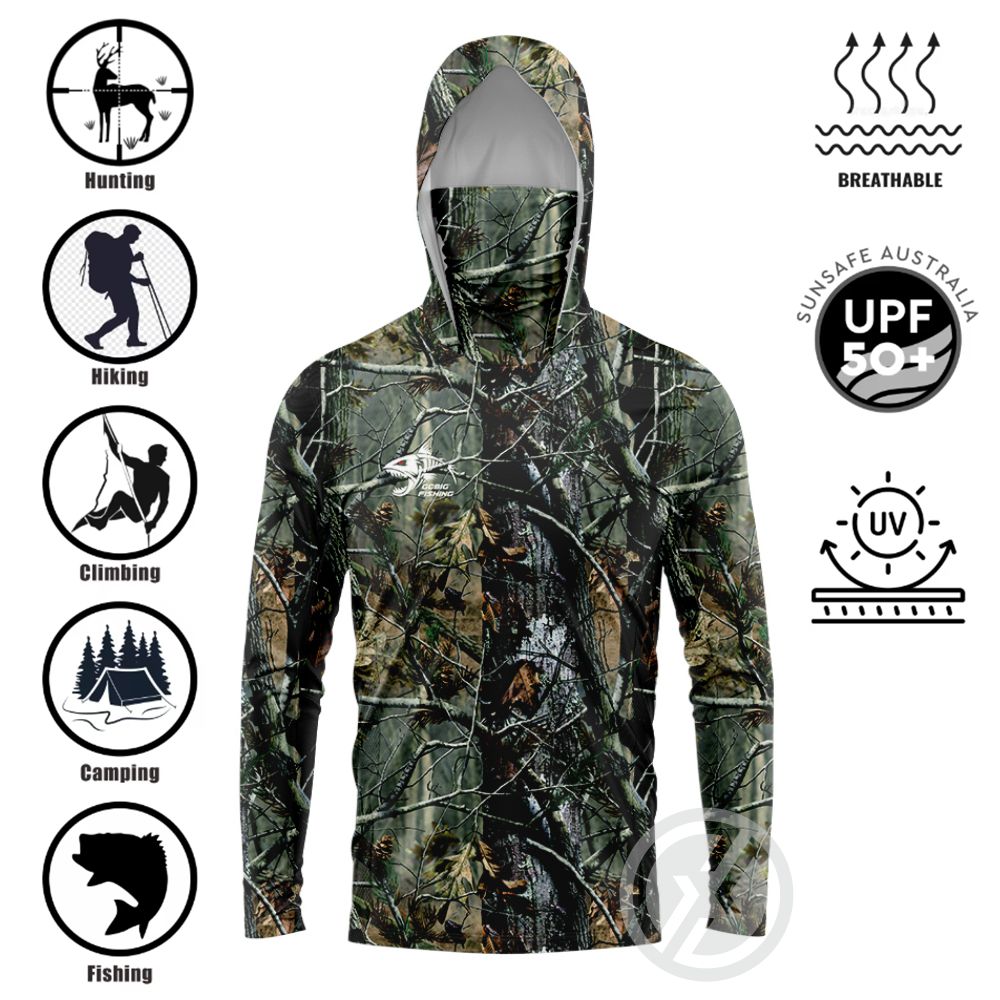 Tee Graphic Print - Camicia da Pesca con Cappuccio UPF50+