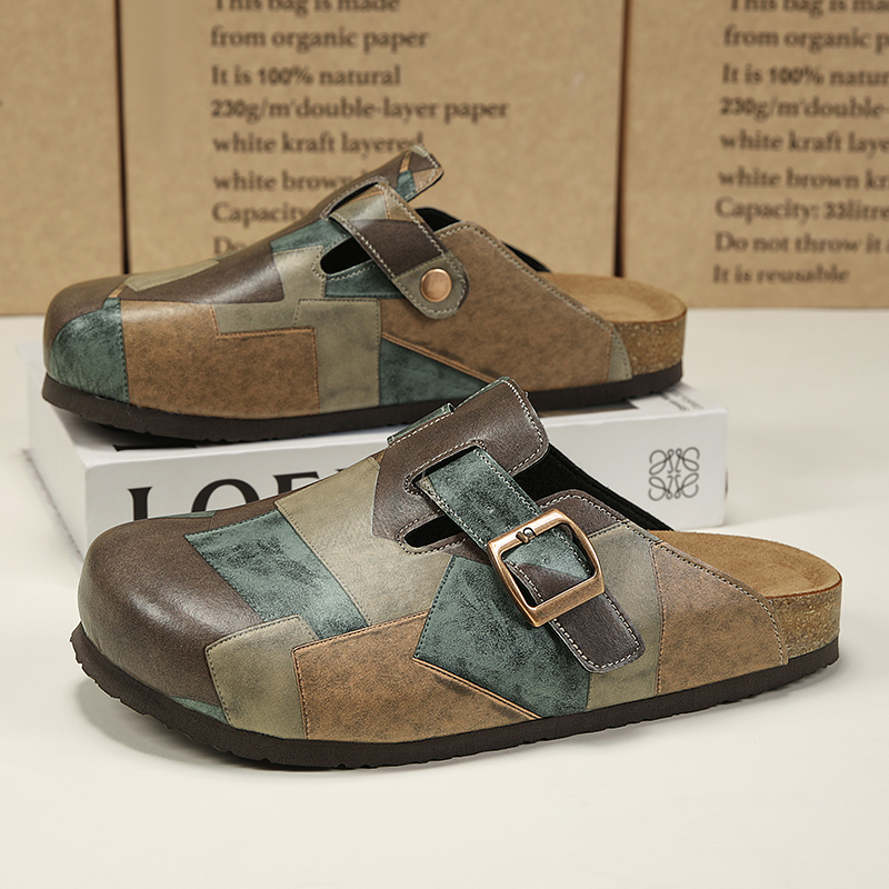 Flip Flop Leather Men - Pantofole unisex con punta chiusa in