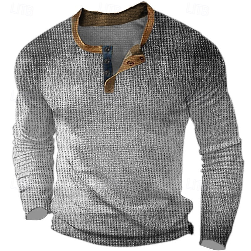 Camicia Henley da Uomo con Sta - Tee Graphic Print recensione e prezzo